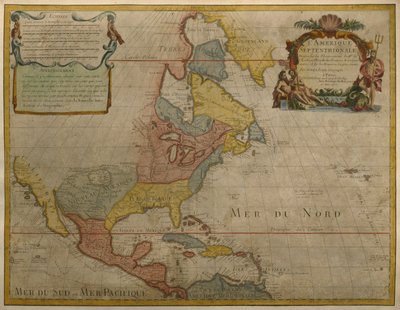 Map of Central and North America, Published in 1700, Paris by Guillaume Delisle